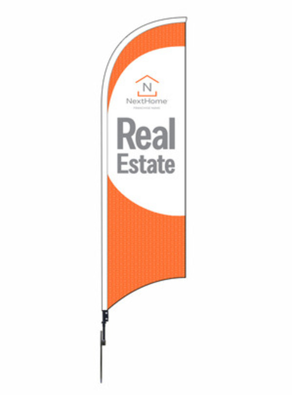 Real Estate Feather Flag Unit, 12-Foot- Printed on both sides